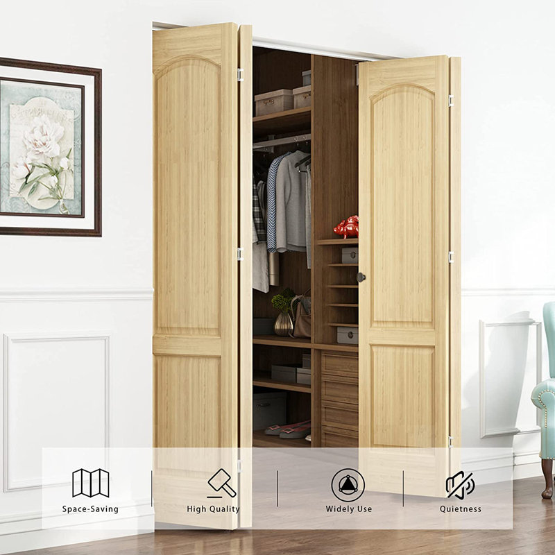 JUBEST Heavy Duty Bifold Door Hardware Kit Top Mount for Inside Door